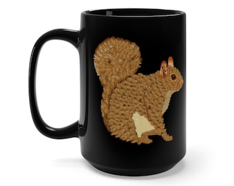 Black Mug 15oz - Emblem - Squirrel wo Txt