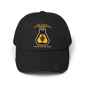 Unisex Distressed Cap - Army - SSI - 24th Cavalry Division - WWI - US Army
