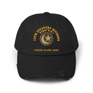 Boné unissex desgastado - Exército - SSI - 19ª Divisão de Infantaria - Primeira Guerra Mundial - Exército dos EUA