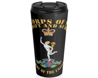 Stainless Steel Travel Mug - UK - Royal Corps of Signals - Swift and Sure - Army of UK X 300