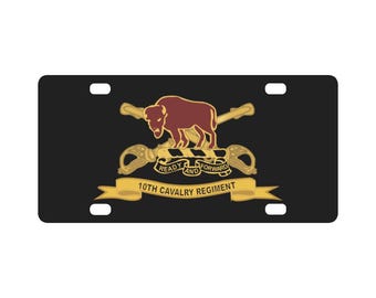 Army - 10th Cavalry Regiment w Br - Ribbon X 300 Classic License Plate