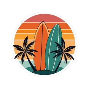 Kiss-Cut Stickers - Sunset Surf