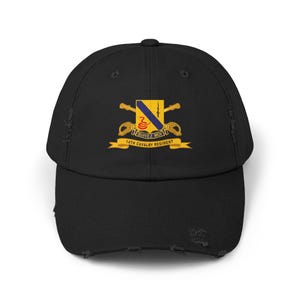 Unisex Distressed Cap  - Army  - 14th Cavalry Regiment w Br - Ribbon