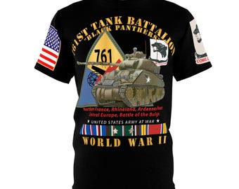 Unisex All Over Print (AOP) - 761st Tank Battalion - WWII - Black Panthers