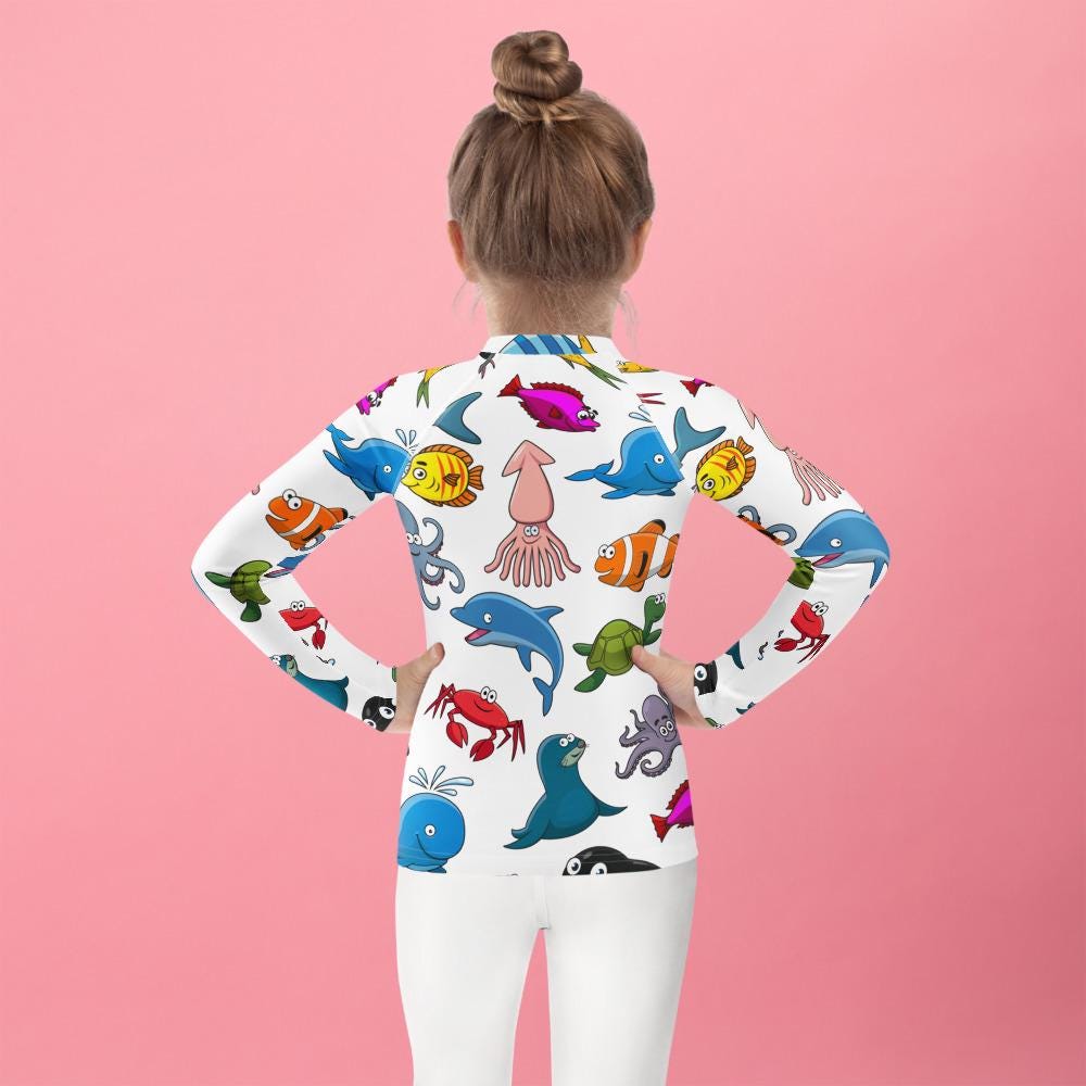 Kids Rash Guard - Underwater Animal Pattern - Etsy