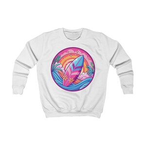 Kids Sweatshirt - Vibrant Surfboard