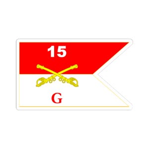 Kiss-Cut Stickers - Army - G Troop Guidon - 15th Cavalry Regiment