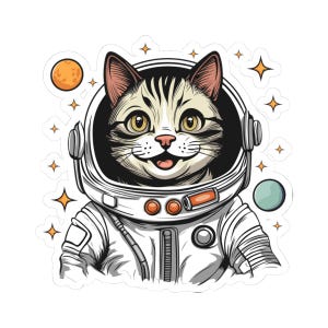 Kiss-Cut Stickers - Astronaut Cat