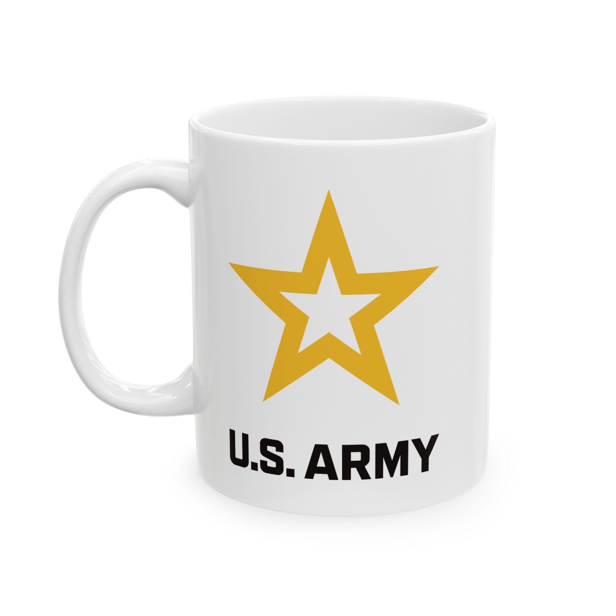 ホワイトセラミックマグカップ、（11オンス、15オンス） - アーミー