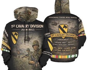 1st Cavalry Division - Airmobile - Vietnam - 1965 - 1972 Men's All Over Print Hoodie (USA Size)