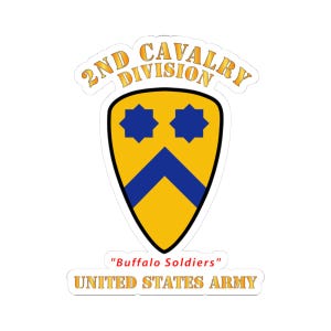 Pegatinas troqueladas - Ejército - SSI - 2.ª División de Caballería - Soldados Búfalo - Ejército de EE. UU.