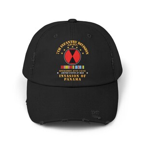 Unisex Distressed Cap - Just Cause - 7th Infantry Division w Svc Ribbons