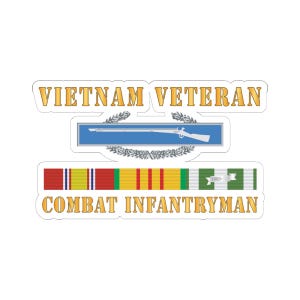 Kiss-Cut Stickers - Vietnam Veteran - Cbt Infantryman w CIB VN SVC X 300