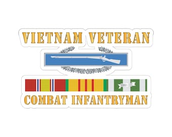 Kiss-Cut Stickers - Vietnam Veteran - Cbt Infantryman w CIB VN SVC X 300