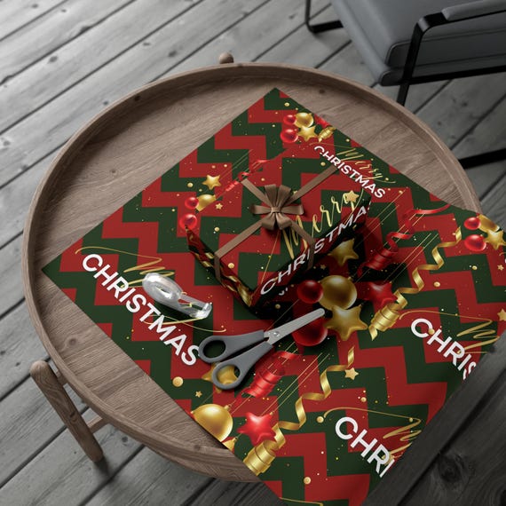 Christmas chevron wrapping paper discount
