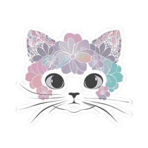 Kiss-Cut Stickers - Floral Cat