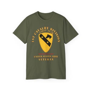 Unisex Ultra Cotton Tee - Army - 1st Cavalry Division - DUI - America&#39;s First Team - US Army - Veteran