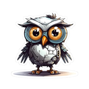 Kiss-Cut Stickers - Cute Robot Owl