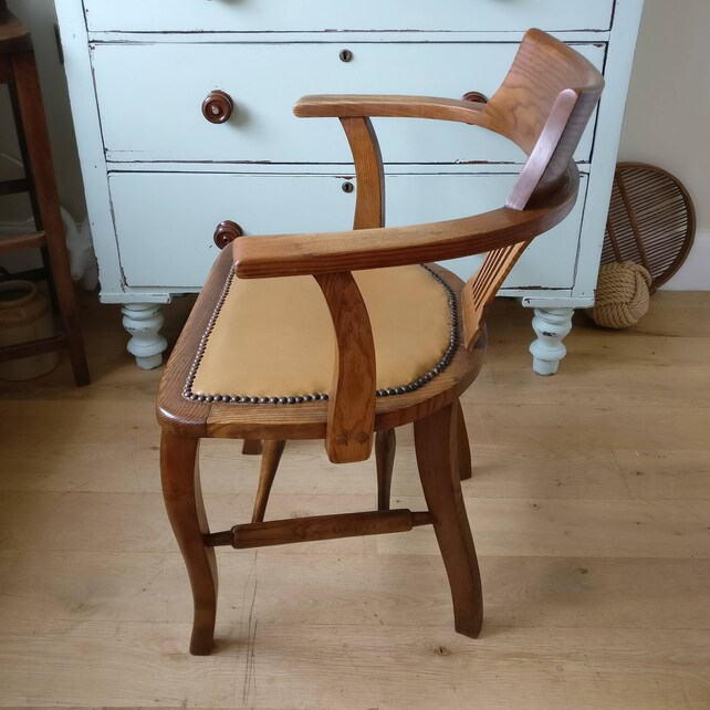 Antique Captains Chair. Smokers Chair. Bow Chair. Office Etsy image 0 - Antique Captains Chair. Smokers Chair. Bow Chair. Office Etsy