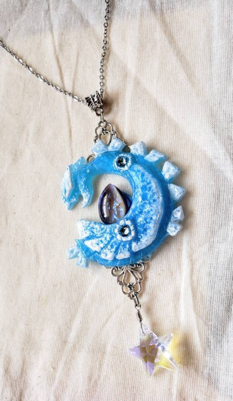 Vintage Blue Dragon/'s Breath Opal Lugia Necklace Lugia Pokemon Necklace