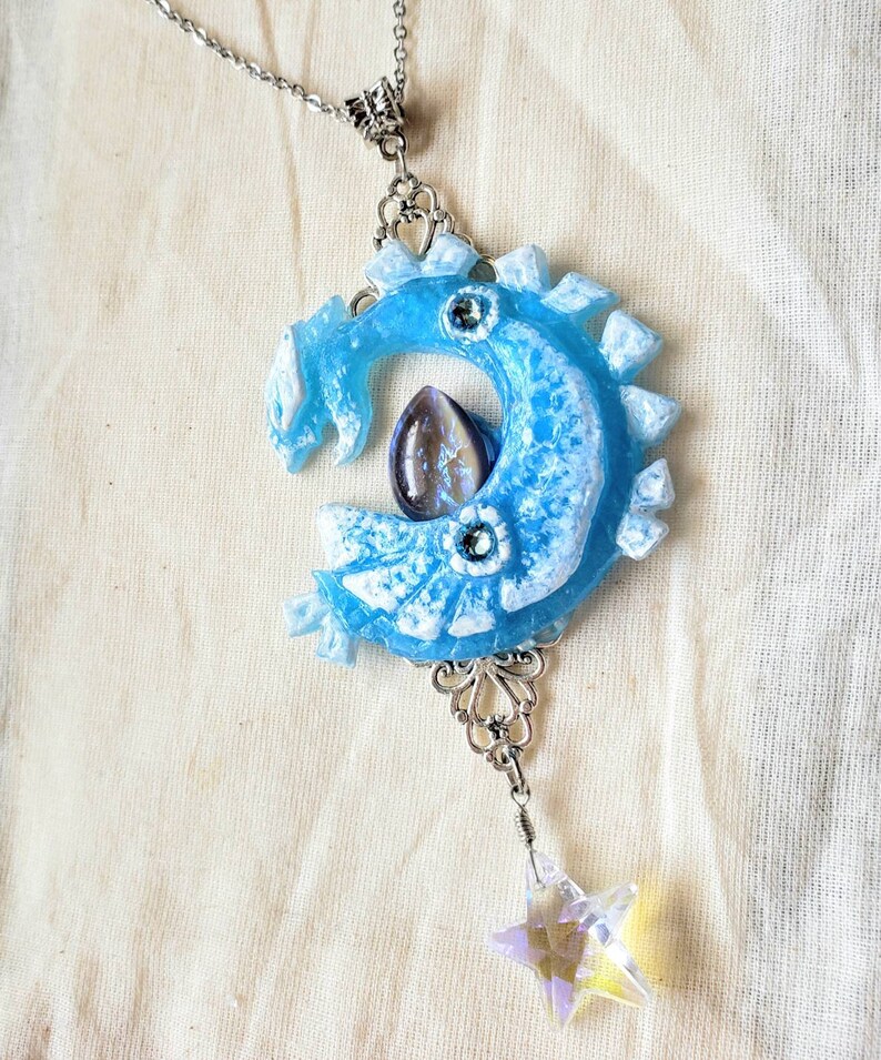 Vintage Blue Dragon/'s Breath Opal Lugia Necklace Lugia Pokemon Necklace