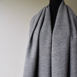 Hand woven scarf Unique lambs wool shawl Handwoven wrap grey scarf One off woven wrap Gift idea for men or women Extra wide warm