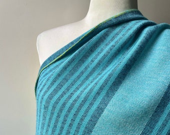 Hand woven oversized scarf Turquoise blanket scarf Handwoven scarf Merino wool shawl Summer scarf for women Anniversary gift idea for Her