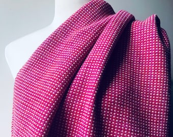 Unique hand woven cashmere and merino shawl Handwoven scarf in variations of pink, magenta and orange Warm thick winter shawl bespoke