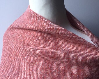 Handwoven scarf Unique lambs wool shawl Hand woven wrap Russet red and grey scarf One off woven shawl Gift idea for women Extra wide warm