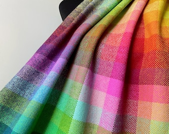 MADE TO ORDER Cashmere  Hand woven cashmere rainbow scarf One of a kind heirloom quality wrap Handwoven shawl