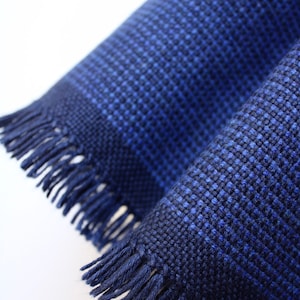 Silk and cashmere scarf Hand woven scarf Navy and royal blue shawl wrap Handmade unique accessory for Him or Her Made in Australia