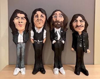 The Beatles sculptures, John Lennon, Paul McCartney, George Harrison, Ringo Starr, Handmade figurines, Musicians