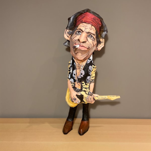 Keith Richards Skulptur, Rolling Stones, Pappmaché Figur