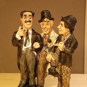 Marx Brothers sculpture, Handmade paper mache figures