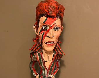 David Bowie Skulptur, Handgemachte Pappmaché Figur