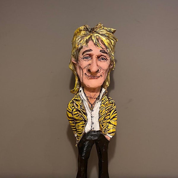 Ronnie Wood Skulptur, Rolling Stones, Pappmaché Figur