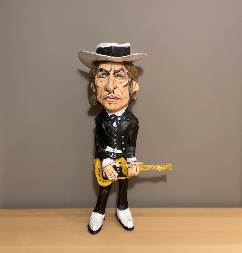 Bob Dylan Art Paper Mache Figure Bob Dylan Gift Handmade Etsy Canada