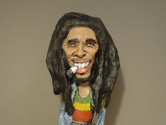 Bob Marley Paper Mache Figure Reggae Musicien Etsy