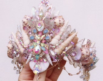 Large mermaid crystal crown