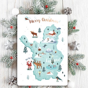 A6 Carte de Noël illustrée Laponie | | Noël Carte de vœux | Illustration | Cosy | Illustrations de Noël
