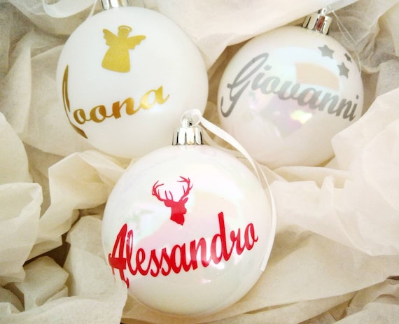 Boule De Noël Et Boite Cadeau Boules Noël Glitter Babiole Noël Personnalisé Bébé Premier Noël Ornements Personnalisé Boule De Noël