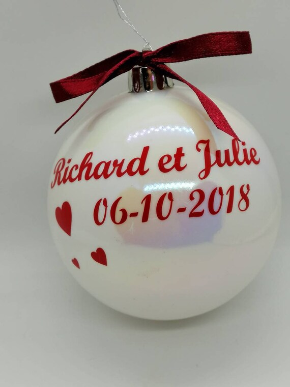 Boule De Noël Personnalisés Et Boite Cadeau Boule Noël Prénom 1er Noël Boule à Message Décoration Sapin De Noël