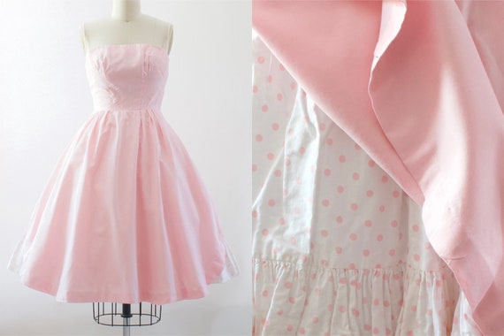 1950s Pink Cotton Sundress | XS