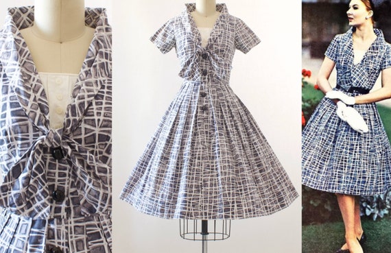 1950s California Cottons Print Dress | Small