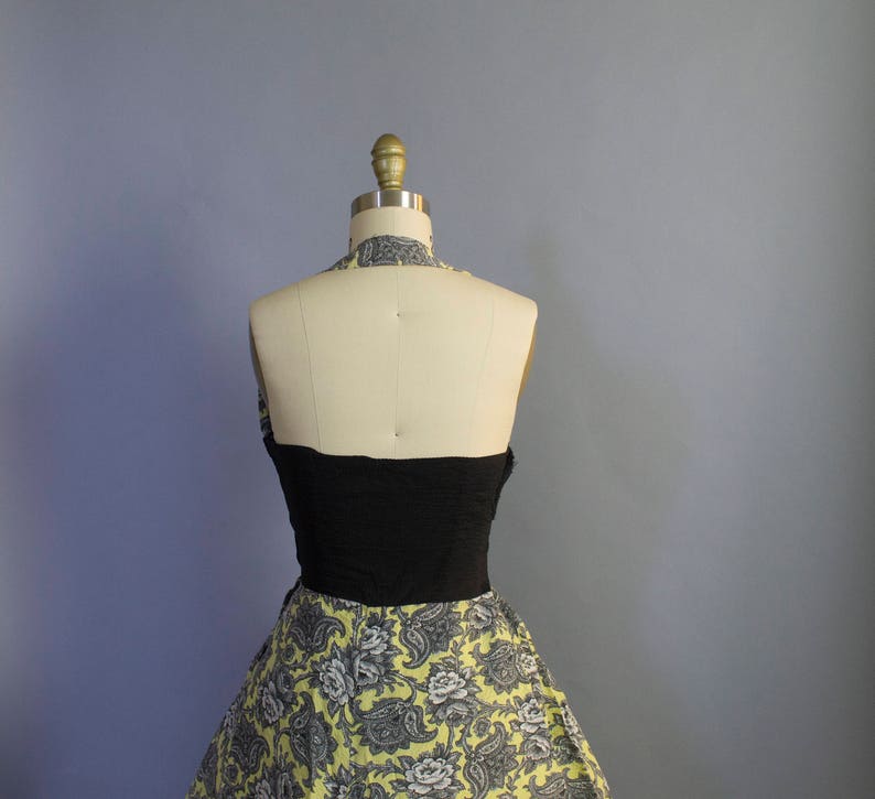 1950s Shelf Bust Halter Sundress/ Medium 34b/28w image 5