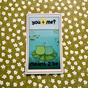 You + Me Frog Sticker | Frog Couple Sticker | Cute Frog Vinyl Sticker