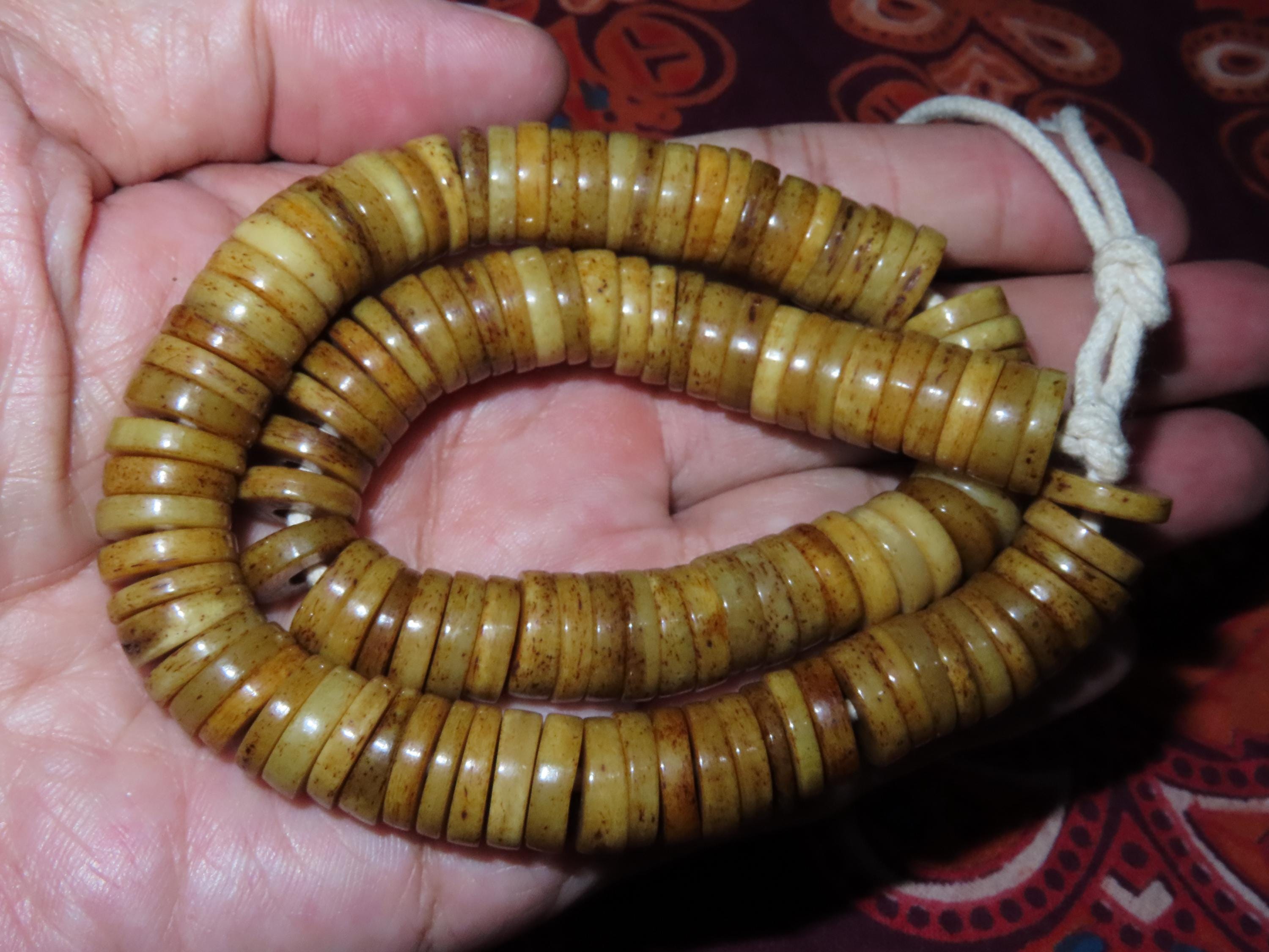 ネパール チベット仏教 108 ボタン型 ヤク骨製 数珠 (5 個) - Etsy 日本