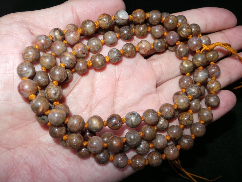 Beautiful Nepal Tibet Round Shaped 100 Conch Shell Fossil Bead Necklace