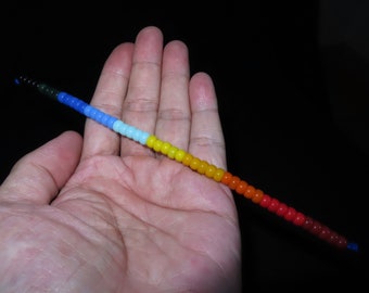 Nepal Tibet Buddhist 49 Drum Shaped Rainbow Color Sherpa Glass Beads (m3)