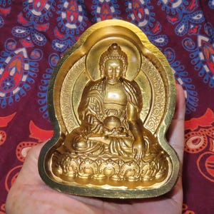 Exquisite 12cm Buddhist Gilt Alloy Buddha Sakyamuni Tsa-Tsa Maker Mold Mould (e1)